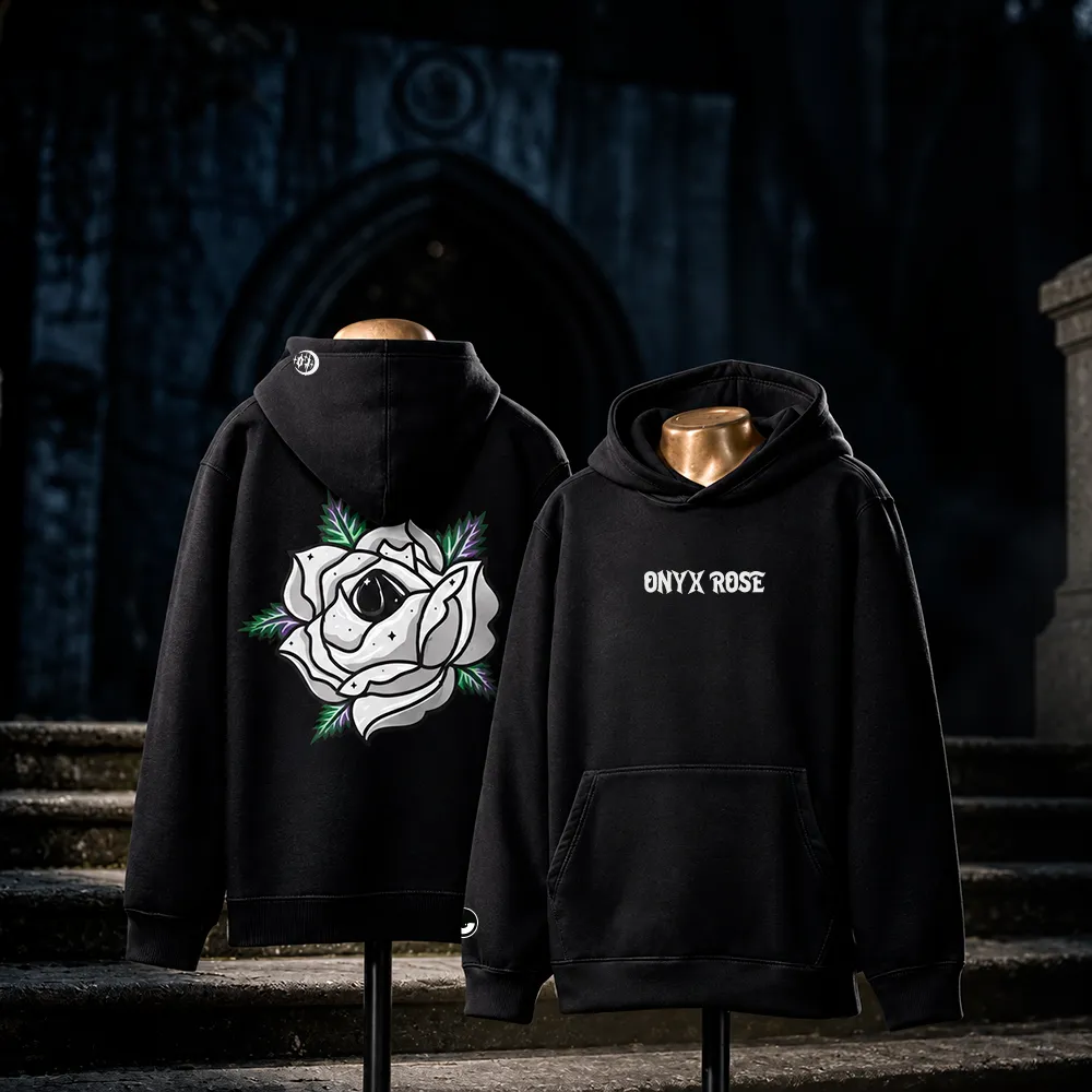 [MER-CRO-OR-0004S] Hoodie Onyx Rose - Black Collection (S)