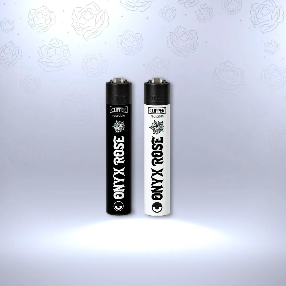 [MER-CRO-OR-0005B] Encendedor Clipper Onyx Rose - Black Edition (Blanco)